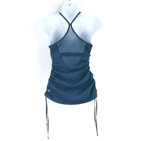 Lululemon Womens Full Freedom Yoga Tank Size 4 in Nile Blue Nulu Cinch Up Sides - Picture 11 of 16
